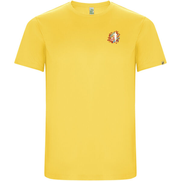 Imola short sleeve kids sports t-shirt – Yellow with logo