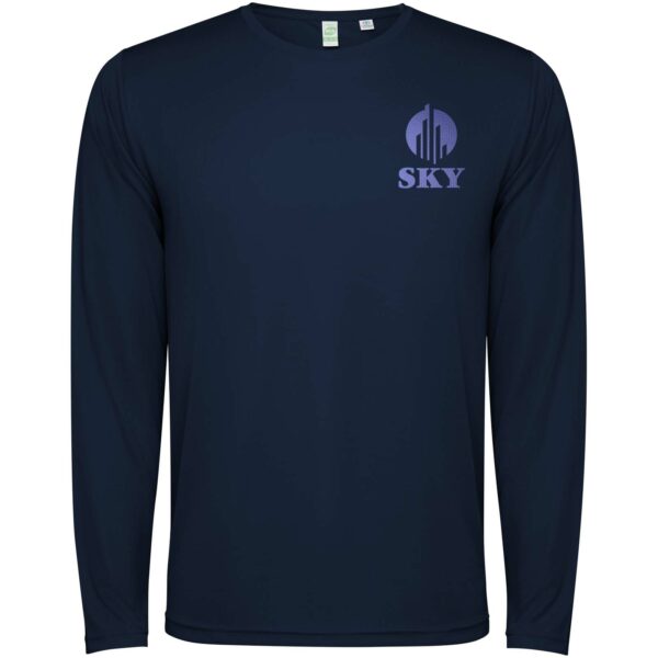 Estoril long sleeve kids t-shirt – Navy Blue with logo