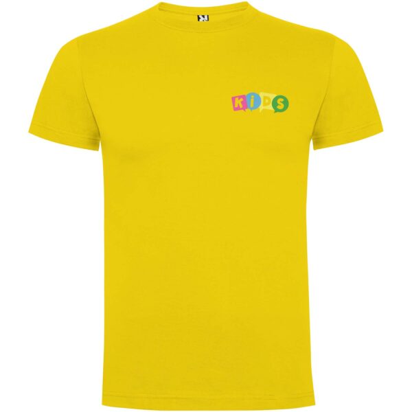 Dogo Premium short sleeve kids t-shirt – Yellow with logo