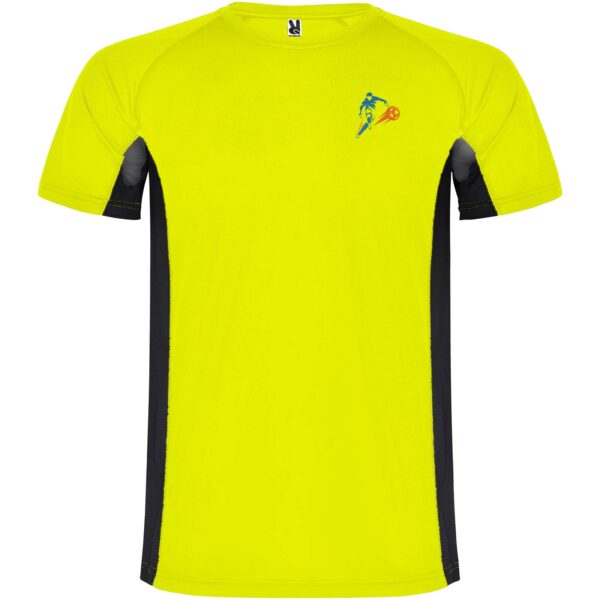 Shanghai short sleeve kids sports t-shirt – Fluor Yellow with logo