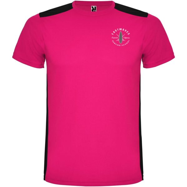 Detroit short sleeve kids sports t-shirt – Fuchsia with logo