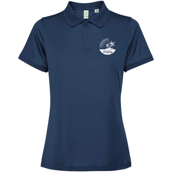 Tormo short sleeve women's polo – Navy Blue with logo
