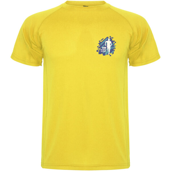 Montecarlo short sleeve men's sports t-shirt – Yellow with logo