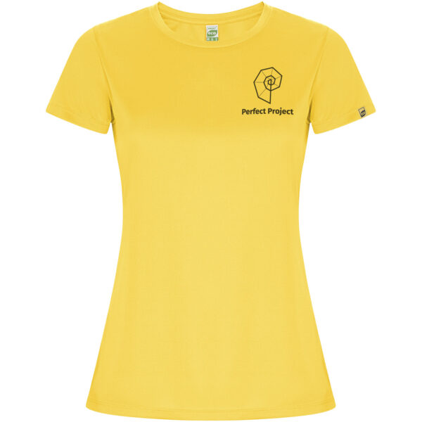 Imola short sleeve women's sports t-shirt – Yellow with logo