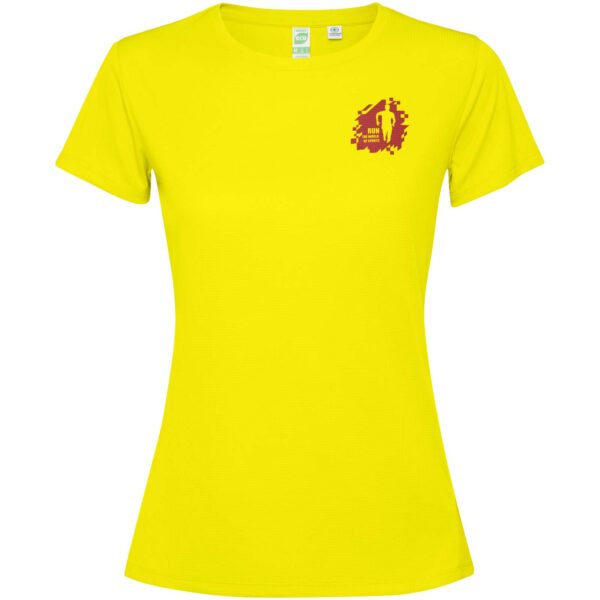 Estoril short sleeve women's t-shirt – Fluor Yellow with logo