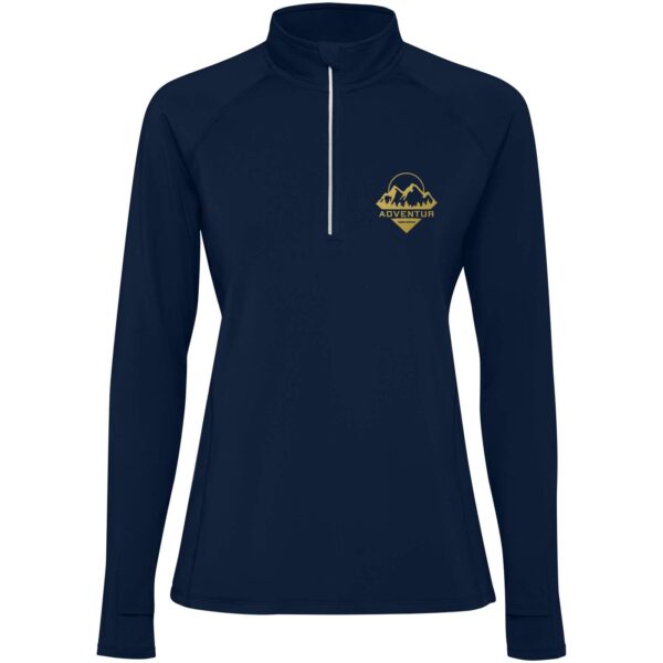 Estambul long sleeve women's half zip sweatshirt – Navy Blue with logo