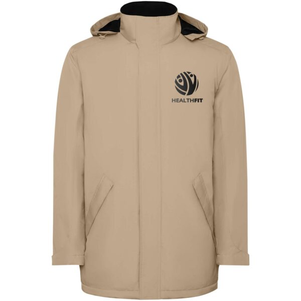 America men's padded parka jacket – Dark Sand with logo