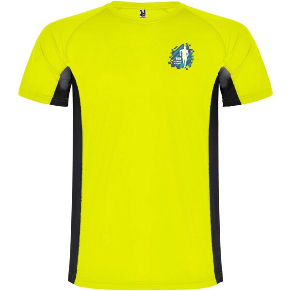 Shanghai short sleeve men's sports t-shirt – Fluor Yellow with logo