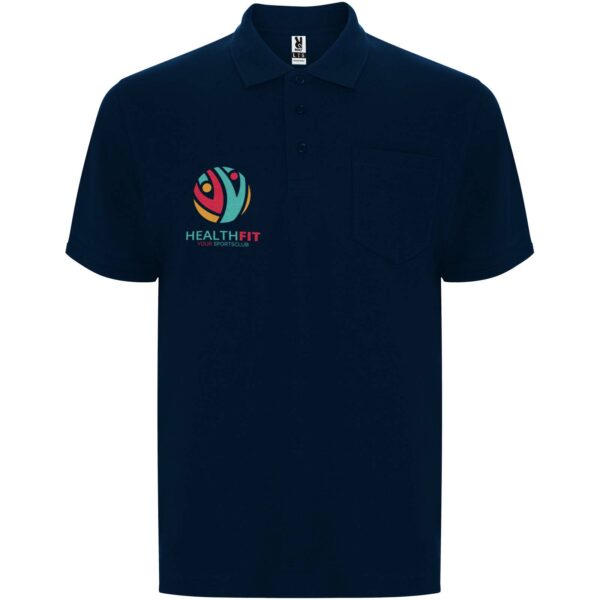 Centauro Premium short sleeve unisex polo – Navy Blue with logo