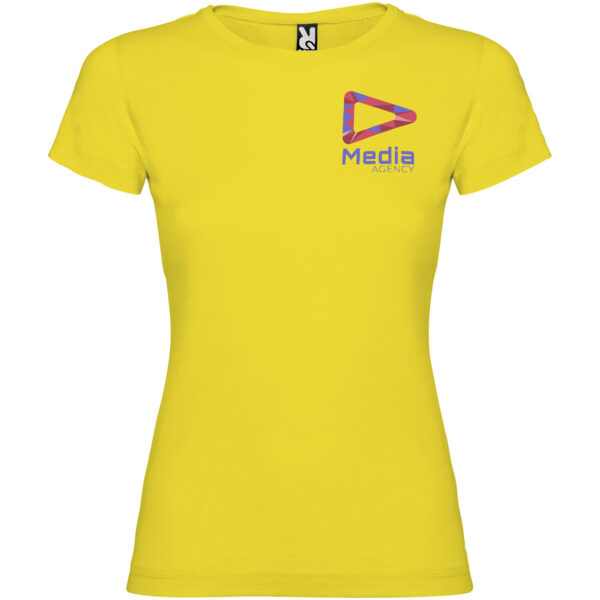 Jamaica short sleeve women's t-shirt – Yellow with logo