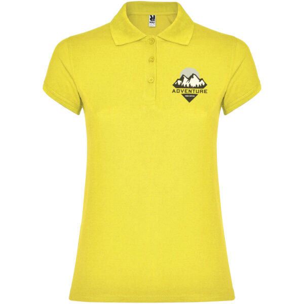 Star short sleeve women's polo – Yellow with logo