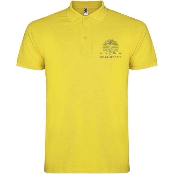 Star short sleeve men's polo – Yellow with logo