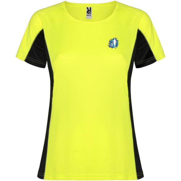 Shanghai short sleeve women's sports t-shirt – Fluor Yellow with logo